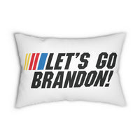 Let's Go Brandon! (NSCR) - White Spun Polyester Lumbar Pillow