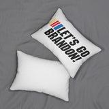 Let's Go Brandon! (NSCR) - White Spun Polyester Lumbar Pillow