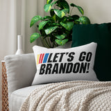 Let's Go Brandon! (NSCR) - White Spun Polyester Lumbar Pillow