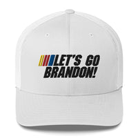 Let's Go Brandon! (NSCR) - White Trucker Cap
