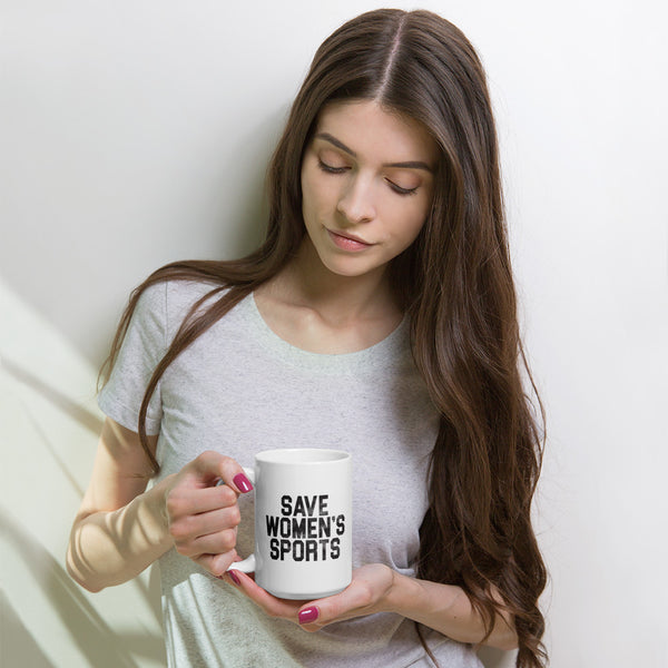 Save Women's Sports - White glossy mug